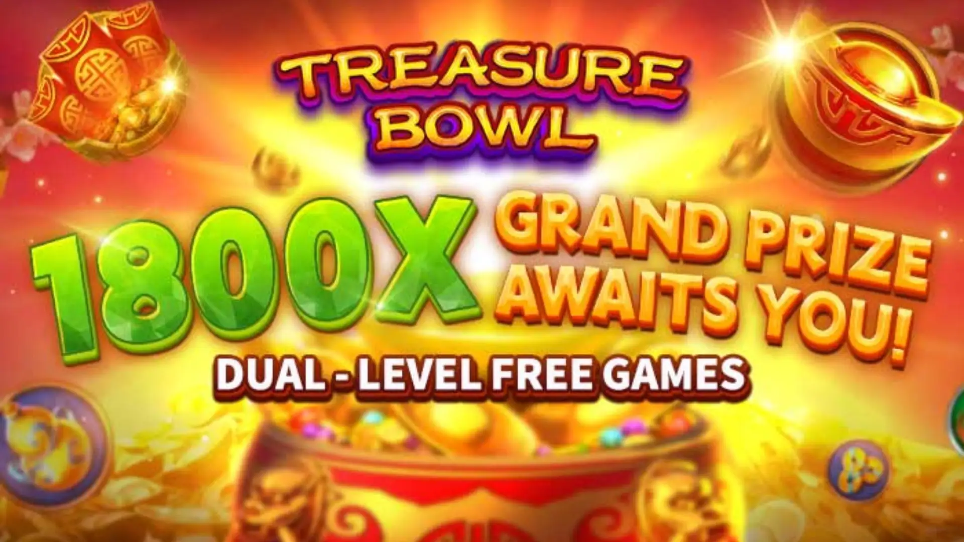 Multiplicadores Treasure Bowl 57a - 7777x Máximo com Tigela Dourada